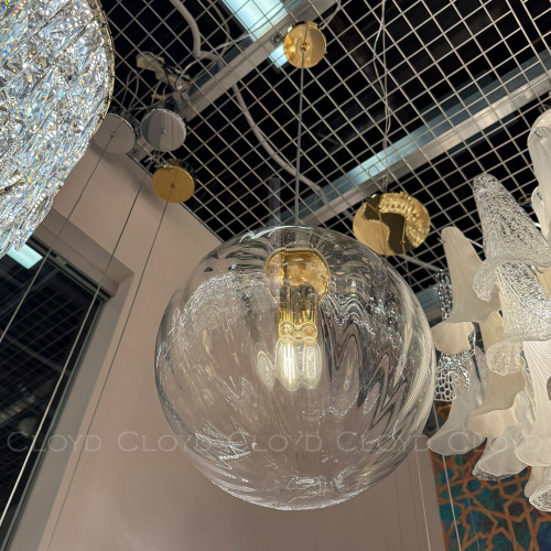 Подвесной светильник Cloyd BRINN-B P1 / Ø30 см - золото - прозрачн. стекло (арт.11597) фото 2