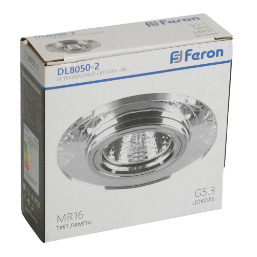 Светильник встраиваемый Feron DL8050-2 потолочный MR16 G5.3 серебристый фото 3