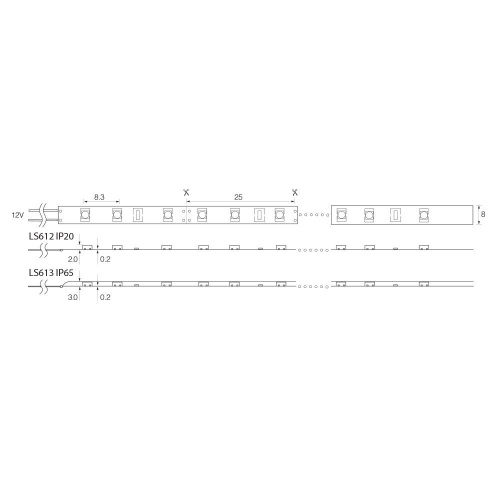 Светодиодная LED лента Feron LS612, 120SMD(2835)/m 9.6W/m 12V 5m 6500К фото 2