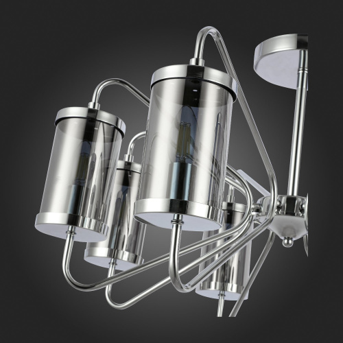 SLE102302-08 Светильник потолочный Хром/Дымчатый E14 8*40W VALIERI фото 3 SLE102302-08 Светильник потолочный Хром/Дымчатый E14 8*40W VALIERI фото 3