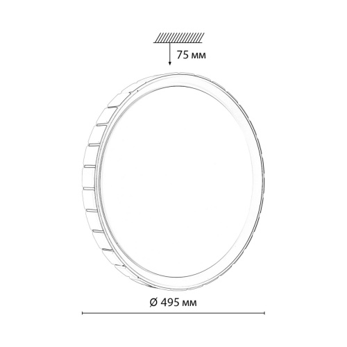 7696/ELN PALE SN 90 Светильник пластик/серебристый LED 76Вт 3000/4000/6000К D495 IP43 CCT KUPI SILVER фото 2