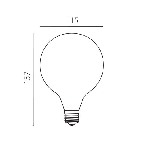 933304 Лампа энергосберегающая LED FILAMENT 220V G125 E27 8W=80W 700LM 360G CL/AM 4000K 30000H фото 2