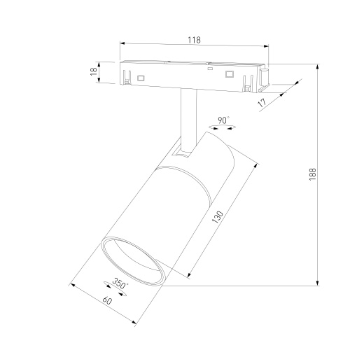 Slim Magnetic Трековый светильник с инновационной антибликовой решеткой 13W 4000K Kars черный 85524/01 фото 8 Slim Magnetic Трековый светильник с инновационной антибликовой решеткой 13W 4000K Kars черный 85524/01 фото 8