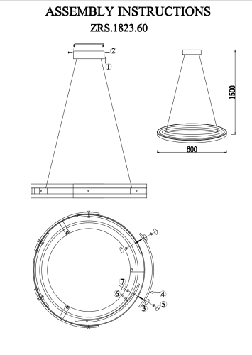 Люстра латунь LED 30Вт D60см Zortes CRIOLLA ZRS.1823.60 фото 11