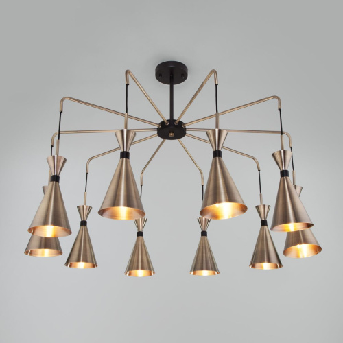 Подвесная люстра Bogates Glustin 316/10 латунь / черный фото 5