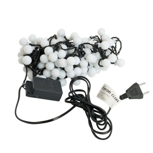 Светодиодная гирлянда Feron CL585 Мультишарики 12м 230V мультиколор, c питанием от сети, черный шнур