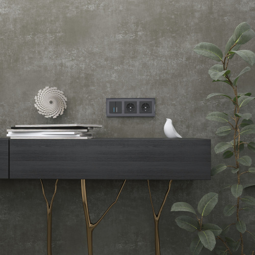 Рамка из стекла на 3 поста Diamant черный W0031208 фото 2 Рамка из стекла на 3 поста Diamant черный W0031208 фото 2