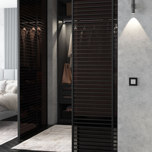 Рамка из поликарбоната на 1 пост Slab черный софт W0012908 фото 2 Рамка из поликарбоната на 1 пост Slab черный софт W0012908 фото 2