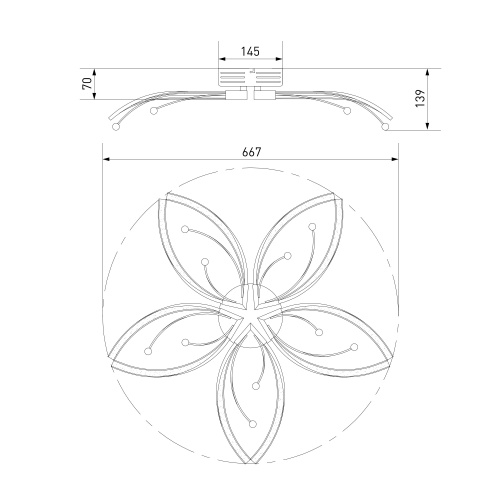 Светодиодный потолочный светильник 90056/5 хром фото 2