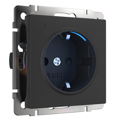 Розетка с подсветкой (черный матовый) W1171408 Розетка с подсветкой (черный матовый) W1171408