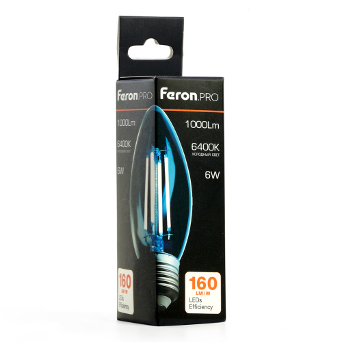 Лампа светодиодная Feron.PRO LB-1206 Свеча E27 1000LM 6W 175-265V 6400K фото 2