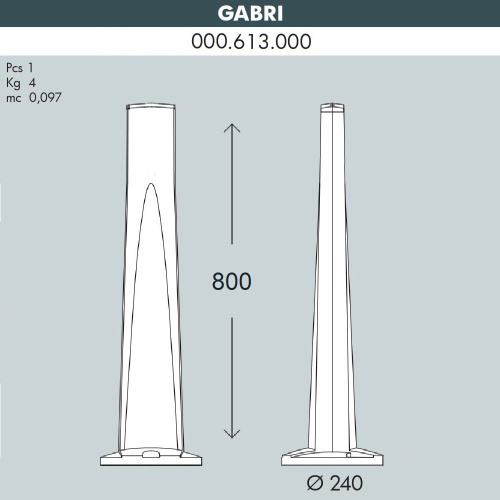 Fumagalli Парковый столб FUMAGALLI GABRI 000.613.000.A0 фото 2 Fumagalli Парковый столб FUMAGALLI GABRI 000.613.000.A0 фото 2