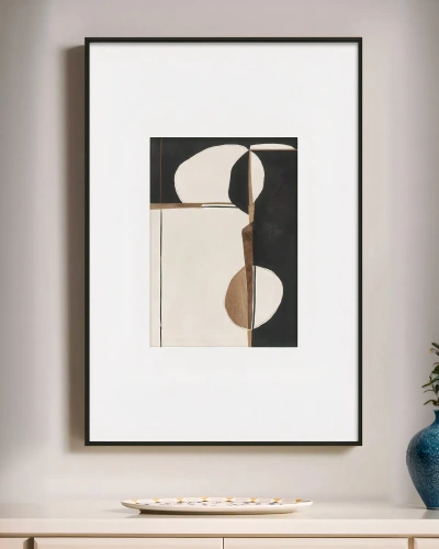 Интерьерный постер Black & beige abstraction Интерьерный постер Black & beige abstraction