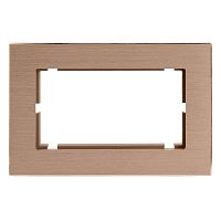 Рамка 2-местная (без перемычки), металл, STEKKER, MFR00-7012-02, серия Катрин, шампань