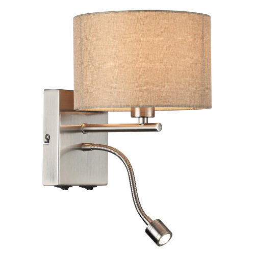 8250/2W MODERNI LN26 527 никель/бежевый, металл/текстиль бра Е14 40W+ LED 3W 4000K 220V NIKKI фото 6 8250/2W MODERNI LN26 527 никель/бежевый, металл/текстиль бра Е14 40W+ LED 3W 4000K 220V NIKKI фото 6