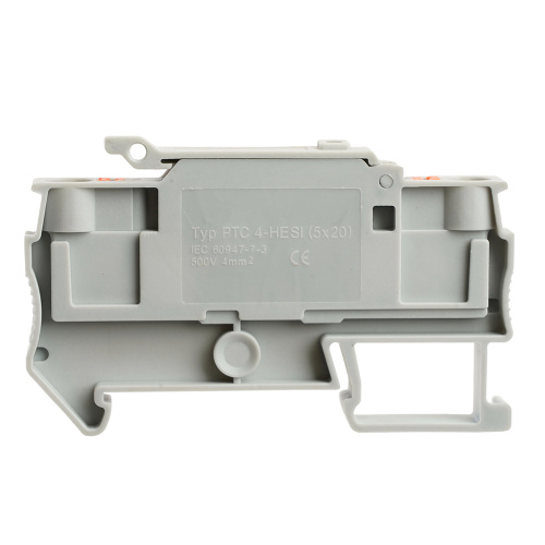 Зажим самозажимной STEKKER, 2-проводной проходной 4,0 мм² (JXB PT 4) c размыкателем и предохранителем, LD572-1-01, серый фото 4