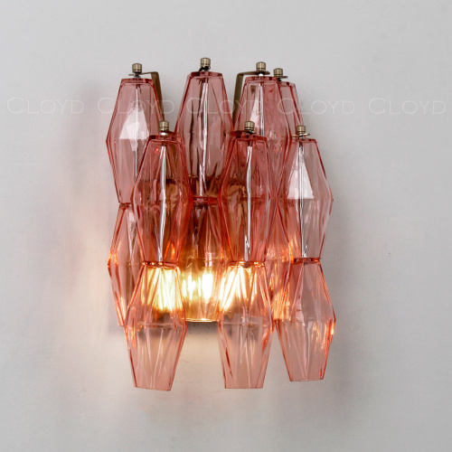 Бра Cloyd CALCUTTA W1 / выс. 37 см - латунь - розов.стекло (арт.20486) Бра Cloyd CALCUTTA W1 / выс. 37 см - латунь - розов.стекло (арт.20486)