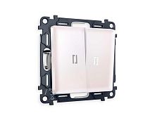 Комплект механизма 2-кл проходного выключателя AMBRELLA VOLT с подсветкой 5600K ALFA Жемчуг QUANT (AP2040, VM120, G25W) MA204035