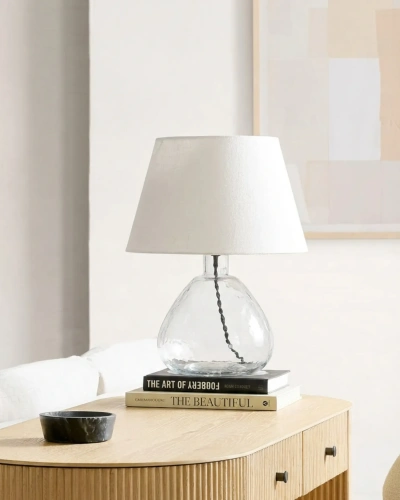 Прозрачная настольная лампа "Дэми" с чёрным проводом