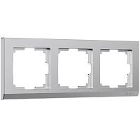 Рамка из поликарбоната на 3 поста Stark серебряный матовый W0031865