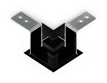 Коннектор угловой 90° для встраиваемого шинопровода под ГКЛ 12.5мм Magnetic 25 220В черный