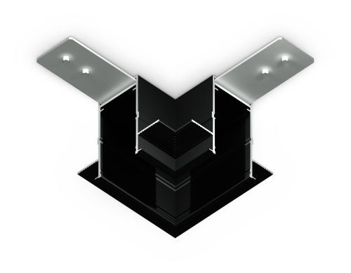 Коннектор угловой 90° для встраиваемого шинопровода под ГКЛ 12.5мм Magnetic 25 220В черный Коннектор угловой 90° для встраиваемого шинопровода под ГКЛ 12.5мм Magnetic 25 220В черный