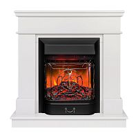 Электрокамин RealFlame Selena STD WT молочный с очагом Majestic Lux Black RC