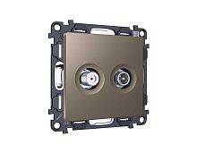 Комплект механизма розетки TV оконечной + SAT 5-862MHz 3.5dB/950-2150MHz 3.5dB Ambrella Volt ALFA Темная бронза матовый QUANT (AP6433, VM217) MA643310