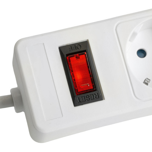 Сетевой фильтр 5-местный с/з STEKKER HM20-51-053x1мм2, 5 м, серия Optima, белый фото 4