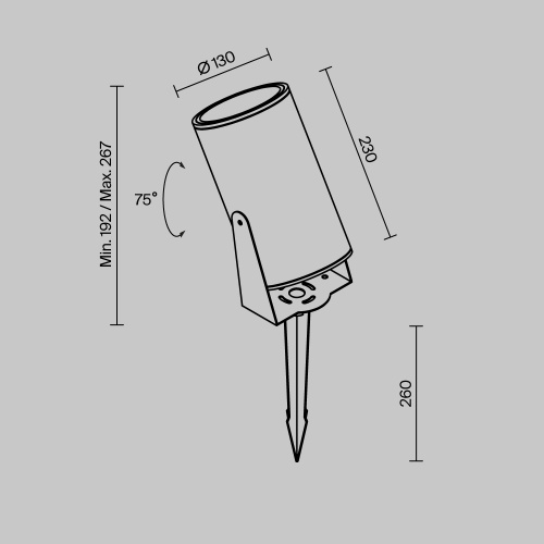 Ландшафтный светильник Outdoor O050FL-L30GR3K фото 4