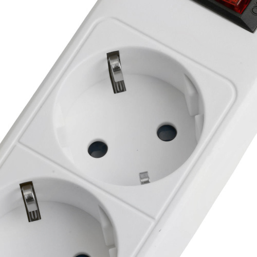 Сетевой фильтр 6-местный с/з STEKKER HM20-61-053x1мм2, 5 м, серия Optima, белый фото 5