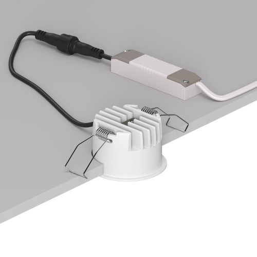 DK2510-WB Встраиваемый светильник SPACE со светодиодом d65 220V 8W 38° 4000К IP20 белый/черный алюминий фото 4