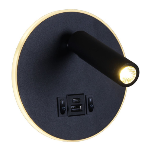 Настенный светодиодный светильник Reluce 86203-9.2-001KT LED12W+USB BK фото 8 Настенный светодиодный светильник Reluce 86203-9.2-001KT LED12W+USB BK фото 8