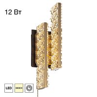Citilux PALANT CL325422 LED Бра хрустальное с выключателем Чёрный+Бронза