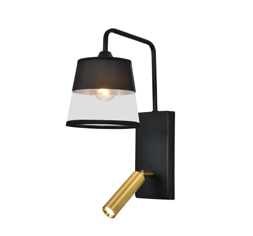Настенный светильник Escada 598/1A E27*40W Black/Brass Настенный светильник Escada 598/1A E27*40W Black/Brass