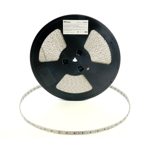 Лента светодиодная стабилизированная 120SMD(2835)/м 8Вт/м 48V 40000*10*1.22мм 3000К, IP20 LS420 FERON фото 8