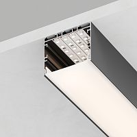 Профиль алюминиевый накладной "Линии света", черный, CAB257