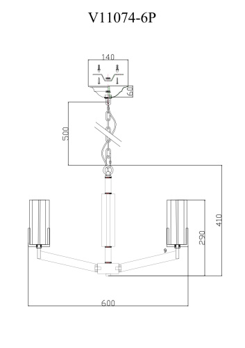 Люстра подвесная Moderli V11074-6P Brass фото 5 Люстра подвесная Moderli V11074-6P Brass фото 5