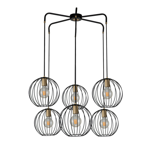 Подвесной светильник Escada 10176/6 E27*60W Black/Brass фото 4 Подвесной светильник Escada 10176/6 E27*60W Black/Brass фото 4