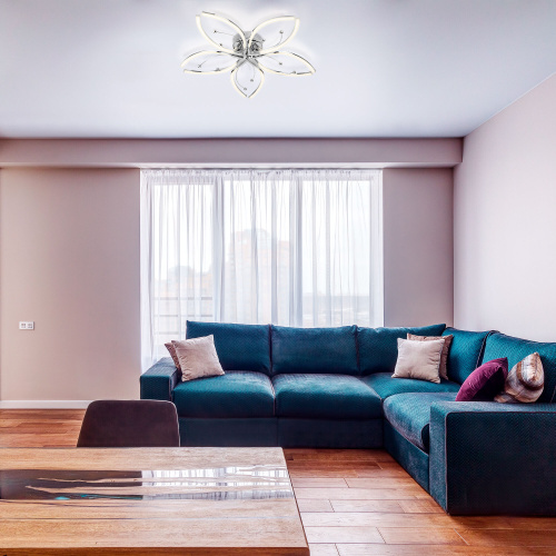 Светодиодный потолочный светильник 90056/5 хром фото 3