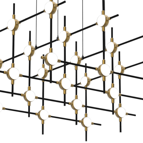 Люстра Molecular 30 black/gold фото 2 Люстра Molecular 30 black/gold фото 2