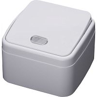 Выключатель 1-клавишный c индикатором STEKKER, PSW10-31-20, открытой установки, 250В, 10А, IP20, серия Basic, белый