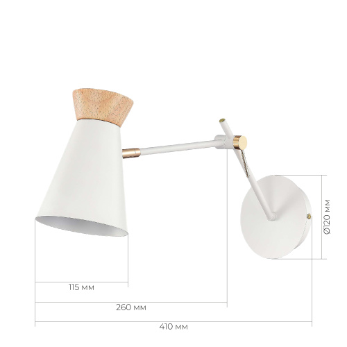 SLE1252-501-01 Светильник настенный Белый, Золотистый/Белый, Дерево E27 1*60W ALFEO фото 2