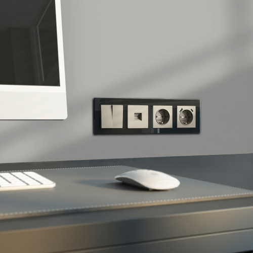 Выключатель двухклавишный (дымчатый) W1220004 фото 7