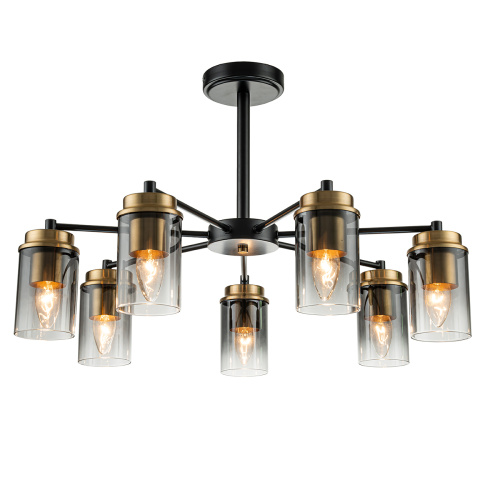 Светильник на штанге Escada 2118/7P E14*40W Black/Brass Светильник на штанге Escada 2118/7P E14*40W Black/Brass