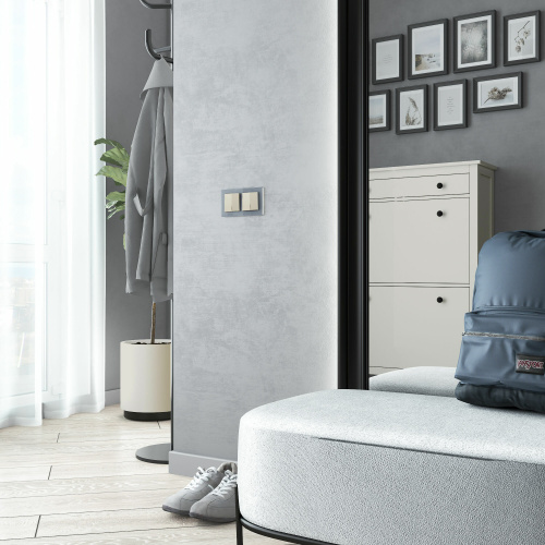 Выключатель двухклавишный (айвори матовый) W1120062 фото 6