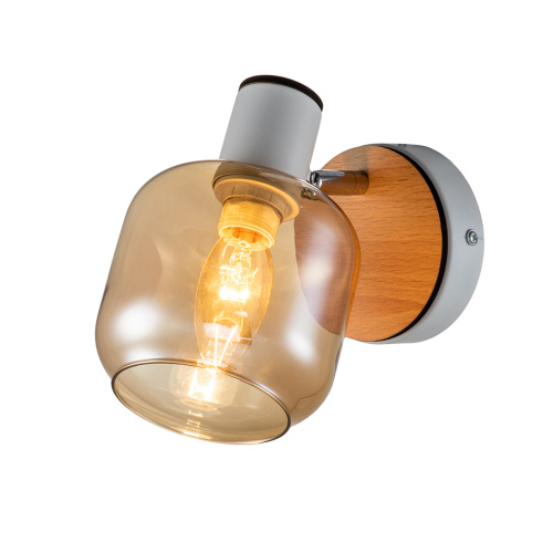 Спот Escada 10177/1A E14*40W White/Chrome/Wood Спот Escada 10177/1A E14*40W White/Chrome/Wood