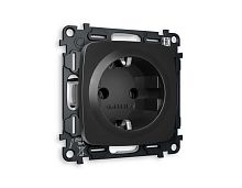 Комплект механизма электрической розетки AMBRELLA VOLT OMEGA Черный матовый с/з на винтовых зажимах QUANT (OP8060, VM141) MO806010