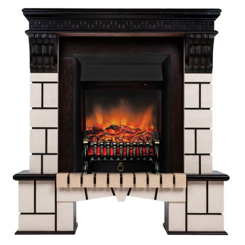 Электрокамин RealFlame Stone AO античный дуб с очагом Fobos Lux BL Электрокамин RealFlame Stone AO античный дуб с очагом Fobos Lux BL