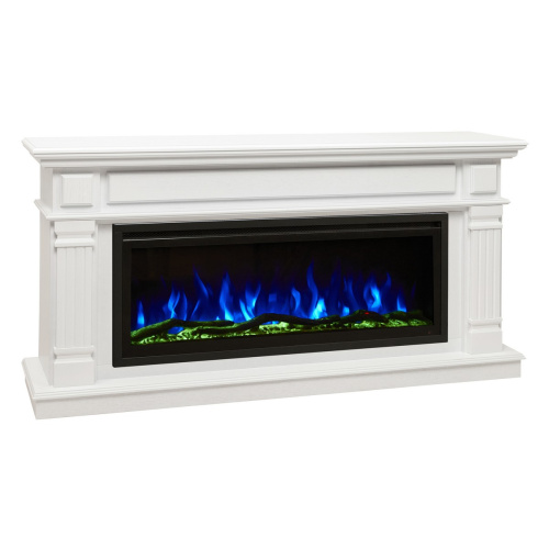 Каминокомплект ISLANDIA/СКАНДИ Белый дуб с очагом Электроочаг SAFITA/САФИТА 42 фото 2